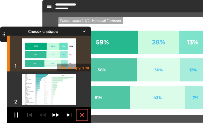Загружайте и показывайте презентации в формате PDF, PPTX и ODP